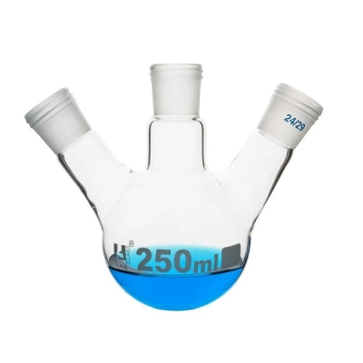 Eisco Distillation Flask with 3 Necks, 250ml - 24/29 Joint Size - Round Bottom - Eisco Labs CH01010D