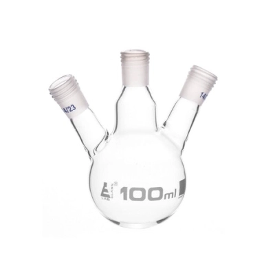 Eisco Distillation Flask with 3 Necks, 100ml Capacity, 14/23 Joint Size - Eisco Labs CH01010A