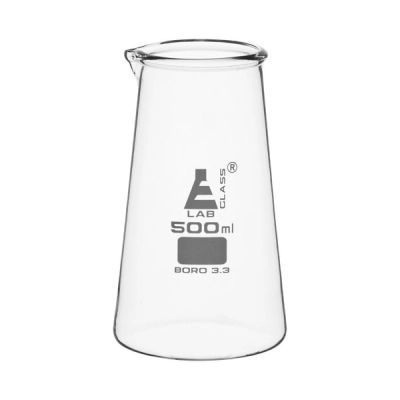 Eisco Conical Philips Beaker with Spout, 500mL - (5.5" Tall, 3.25" Diameter) - Eisco Labs CH0128B