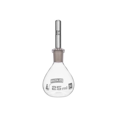 Eisco Pycnometer, Calibrated, 25mL - Gravity Bottle with Flat Bottom and Stopper Eisco Labs BT1104CL