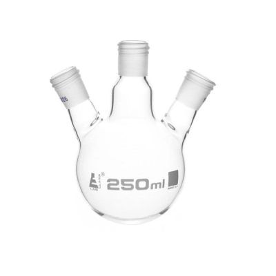 Eisco Distillation Flask with 3 Necks, 250ml Capacity, 19/26 Joint Size - Eisco Labs CH01010C
