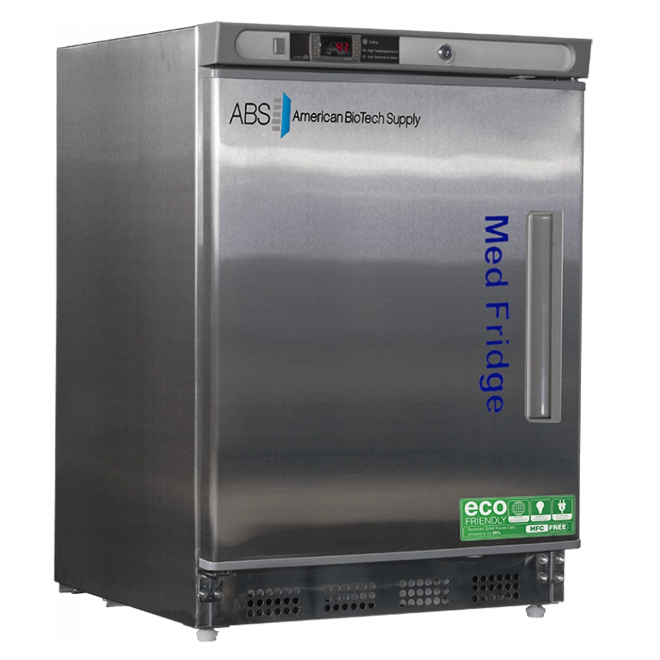 ABS 4.5 Cu Ft Pharmacy Undercounter Built-In SS Refrigerator-Left Hinged PH-ABT-HC-UCBI-0404SS-LH