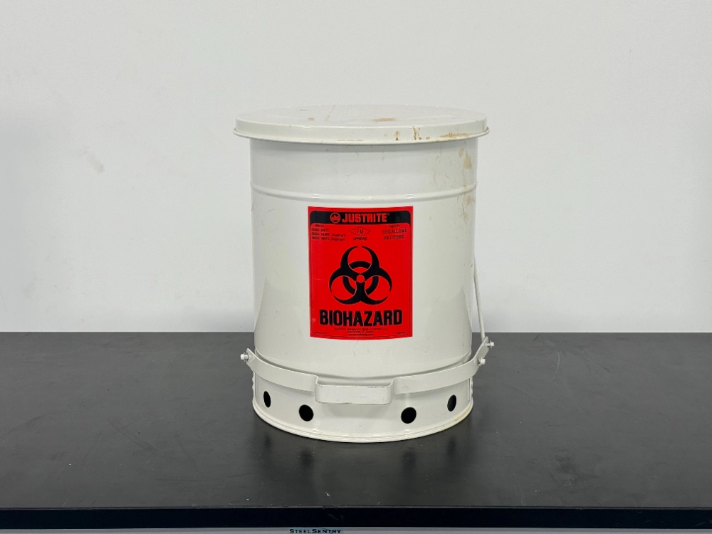Justrite 10 Gallon Biohazard Waste Bin