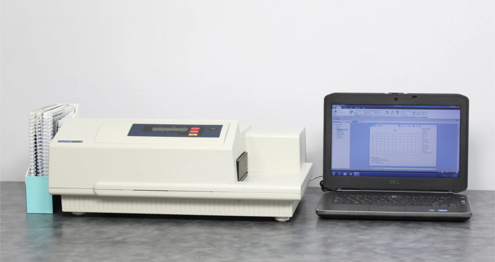 Molecular Devices SpectraMax Gemini EM Fluorescence Microplate Reader and Laptop