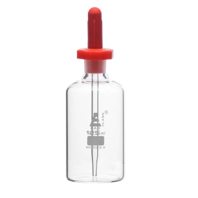 Eisco Dropping Bottle, 125ml (4.2oz) - Eye Dropper Pipette - Borosilicate 3.3 Glass CH0194C