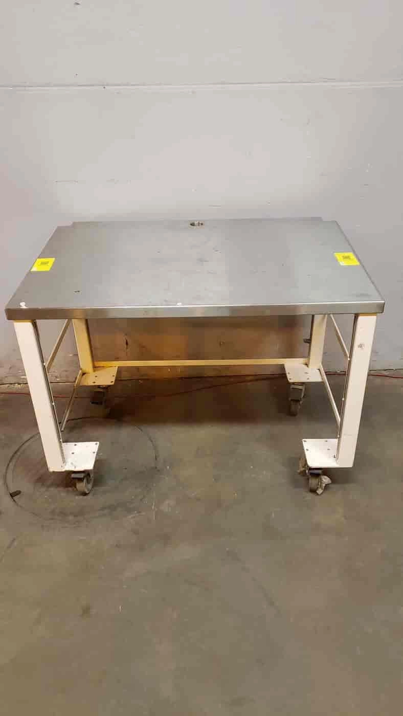 42" Stainless Steel Rolling Lab Desk Sitting Height Table (SKU: 2536AA)(2536AA)