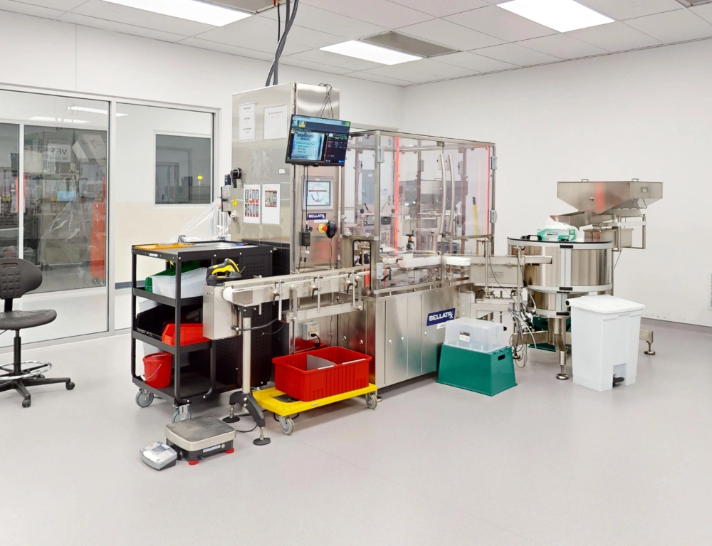 BellatRx BD-250 Double Pitch Vial Filling And Capping Monobloc Line