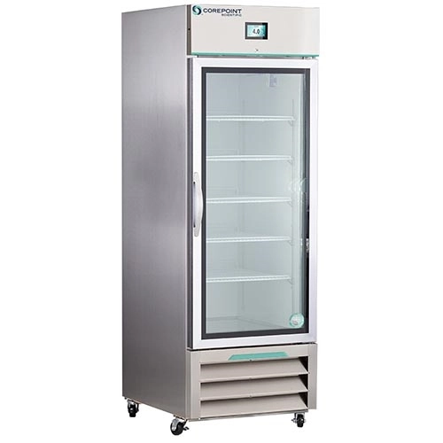 Corepoint Scientific NSWDR231SSG-0 1C to 10C Single Glass Door Stainless Steel Laboratory and Medical Refrigerator