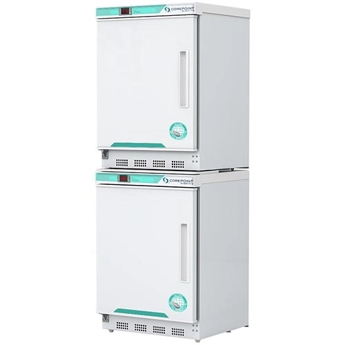 Corepoint Scientific PRF092WWWLH-0 Left Hinged Solid Door Laboratory Combo 1C to 10C Refrigerator/-15C to -25C Freezer