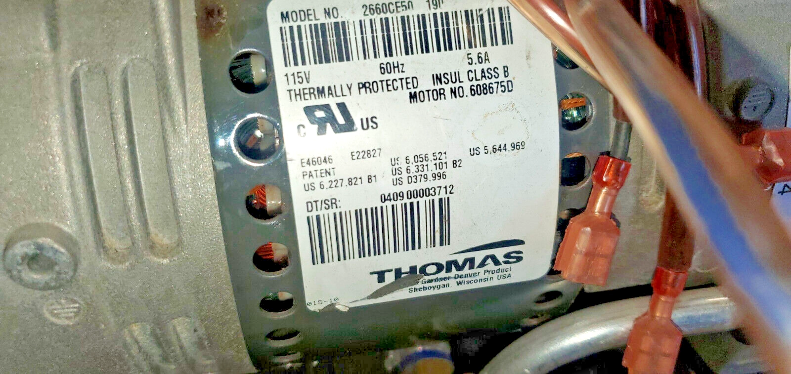 Vacuum Compressor Pump Pond Motor Thomas 2660CE50 