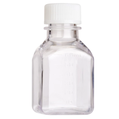 Celltreat 60mL Media Bottle, Square, PETG, Bulk, Sterile 24/Tray, 48/Cs 230761