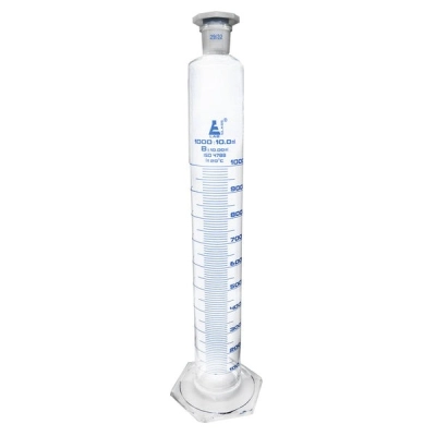 Eisco Measuring Cylinder, 1000ml - Class B - 29/32 Polypropylene Hexagonal Base - Eisco Labs CH0349G