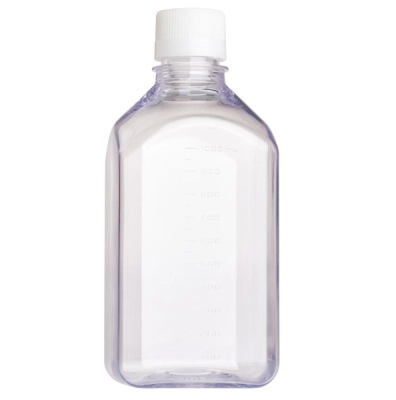 Celltreat 1000mL Media Bottle, Square, PETG, Bulk, Sterile 12/Tray, 24/Cs 230765