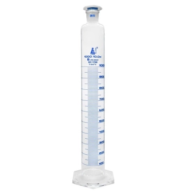 Eisco Measuring Cylinder, 1000ml Class B - 29/32 Polypropylene Stopper Round Base Eisco Labs CH0348G