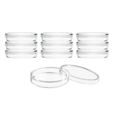 Eisco 10PK Disposable Petri Dish with Lid - Sterile - 90x14mm Polystyrene - Transparent CH0374APK10