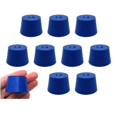 Eisco 10PK Neoprene Stoppers, Solid - ASTM - Size: #7.5 31mm Bottom, 39mm Top, 25mm Length CH0321M