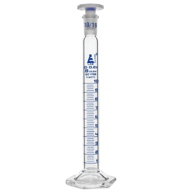 Eisco Measuring Cylinder, 10ml - Class B - 10/19 Polypropylene - Hexagonal Base Eisco Labs CH0349A