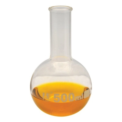 Eisco Boiling Flask, 500ml - Round Bottom, Narrow Neck (1.1" ID) - Eisco Labs CH0402F