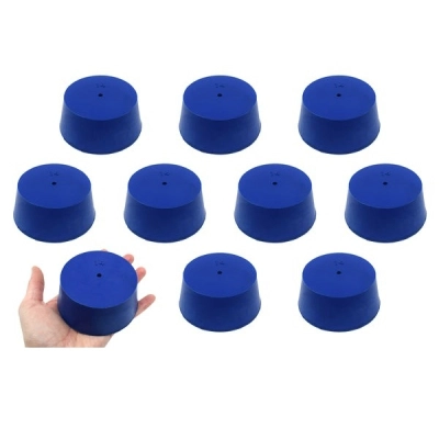 Eisco 10PK Neoprene Stoppers, 1 Hole ASTM - Size: #14 - 75mm Bottom, 90mm Top, 39mm Length CH0321X1H