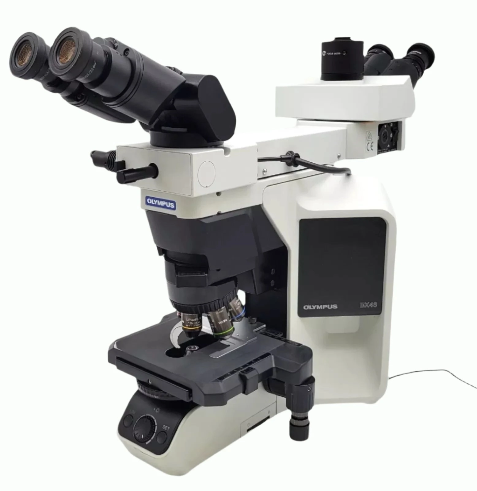 Olympus Microscope BX46 w. Front to Back Bridge, 2x &amp; Fluorites Pathology / Mohs