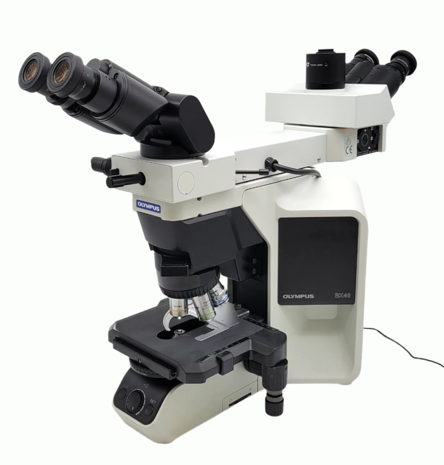 Olympus Microscope BX46 with Tilting Head, Dual Viewing Bridge &amp; 100x Objective