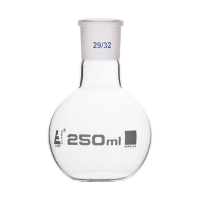 Eisco Florence Boiling Flask, 250ml - 29/32 Joint, Flat Bottom, Short Neck - Eisco Labs CH0412H