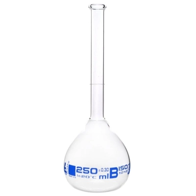 Eisco Volumetric Flask 250ml - Class B, Tolerance &plusmn;0.300 No Stopper Beaded Rim - Eisco Labs CH0450G