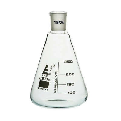 Eisco Erlenmeyer Flask, 250ml - 19/26 Joint, Interchangeable Borosilicate Glass - Eisco Labs CH0428E