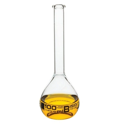 Eisco Volumetric Flask 100ml Class B, Tolerance &plusmn;0.200 - No Stopper Beaded Rim - Eisco Labs CH0450E