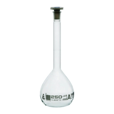 Eisco Volumetric Flask, 250ml Class A - 14/23 Polyethylene Tolerance &plusmn;0.150 - Eisco Labs CH0446GWT