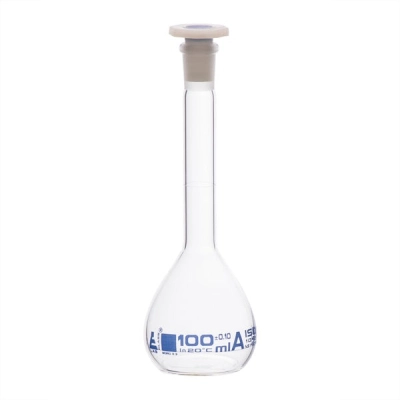 Eisco Volumetric Flask, 100ml - Class A - 14/23 Polyethylene, Tolerance &plusmn;0.100 - Eisco Labs CH0446E
