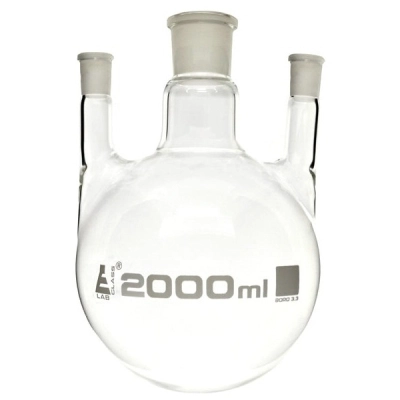 Eisco Distilling Flask, 2000ml - 3 Parallel Necks, 24/29 Center, 19/26 Sockets - Eisco Labs CH0418I