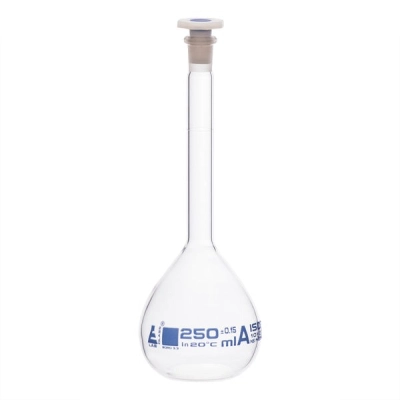 Eisco Volumetric Flask, 250ml - Class A - 14/23 Polyethylene, Tolerance &plusmn;0.150 - Eisco Labs CH0446G