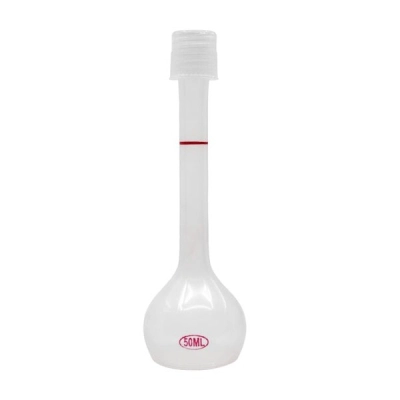 Eisco Volumetric Flask, 50mL - Polypropylene - Screw Cap - Autoclavable CH0452B