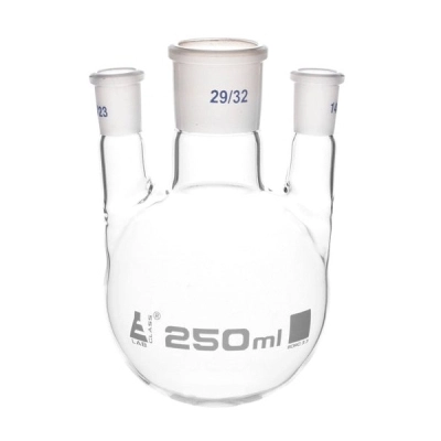 Eisco Distilling Flask, 250ml - 3 Parallel Necks, 29/32 Center, 14/23 Sockets - Eisco Labs CH0418B