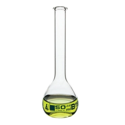 Eisco Volumetric Flask, 50ml Class B Tolerance &plusmn;0.120 - No Stopper, Beaded Rim - Eisco Labs CH0450D