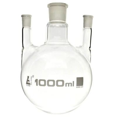 Eisco Distilling Flask, 1000ml - 3 Parallel Necks, 24/29 Center, 19/26 Sockets - Eisco Labs CH0418F