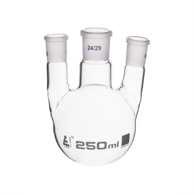 Eisco Distilling Flask, 250ml - 3 Parallel Necks, 24/29 Center, 19/26 Sockets - Eisco Labs CH0418A