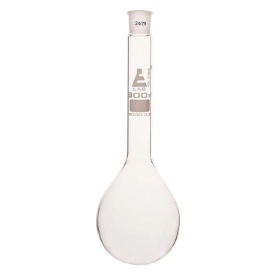 Eisco Kjeldahl Flask, 800mL - 24/29 Socket Size - Long Neck, Round Bottom Borosilicate Glass CH0436E