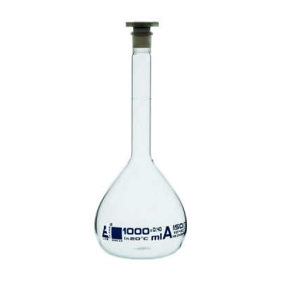 Eisco Volumetric Flask, 1000ml - Class A 24/29 Polyethylene Tolerance &plusmn;0.400 - Eisco Labs CH0446I