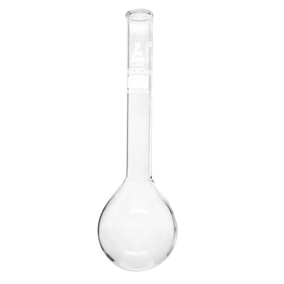 Eisco Kjeldahl Flask, 500mL - Long Neck, Round Bottom - Borosilicate Glass CH0438C