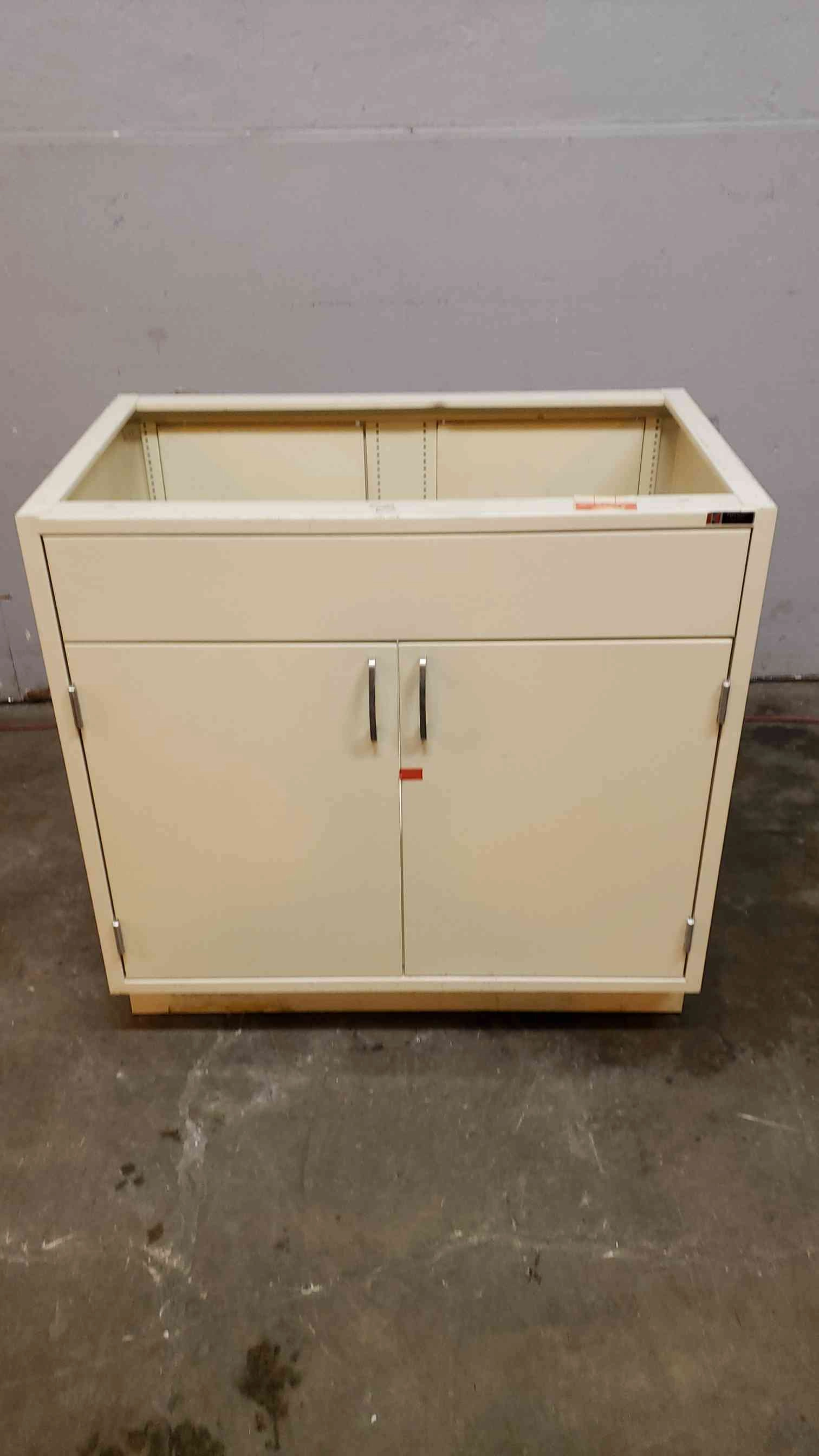 Used Kewaunee 3' Lab Casework Metal Base 2 Door Cabinet / Sink Base (SKU: 2086AA)