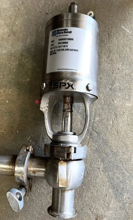 WAUKESHA CHERRY-BURRELL SS SANITARY VALVE W/ ACTUATOR 1.5" S-Line 4" Air...