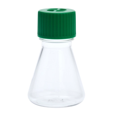 Celltreat 125mL Erlenmeyer Flask, Vent Cap, Plain Bottom, PETG, Sterile 1/Bag, 12/Cs 229801