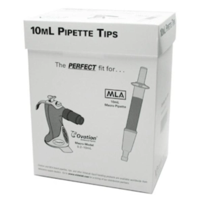 Celltreat 10mL Pipette Tips, Ovation and MLA, Graduated, Boxed, Non-Sterile 35/Cs 9050