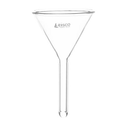 Eisco Filter Funnel, 65mm - 60&ordm; Angle - Plain Stem, 8mm - Borosilicate Glass - Eisco Labs CH0456B