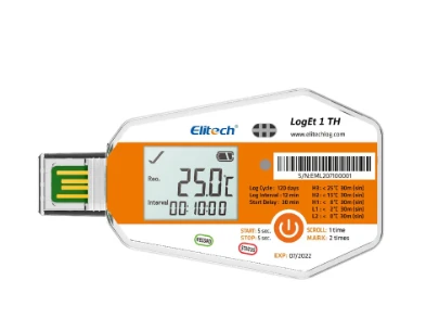 Elitech WHO PQS Certificated Single Use Temperature Data Logger Light Sensor 16000 Points, LogEt1