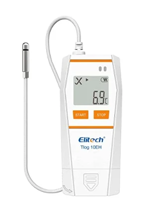 Elitech Accuracy0.9℉ Temperature Humidity Data Logger Reusable 32000 Points, Tlog10EH