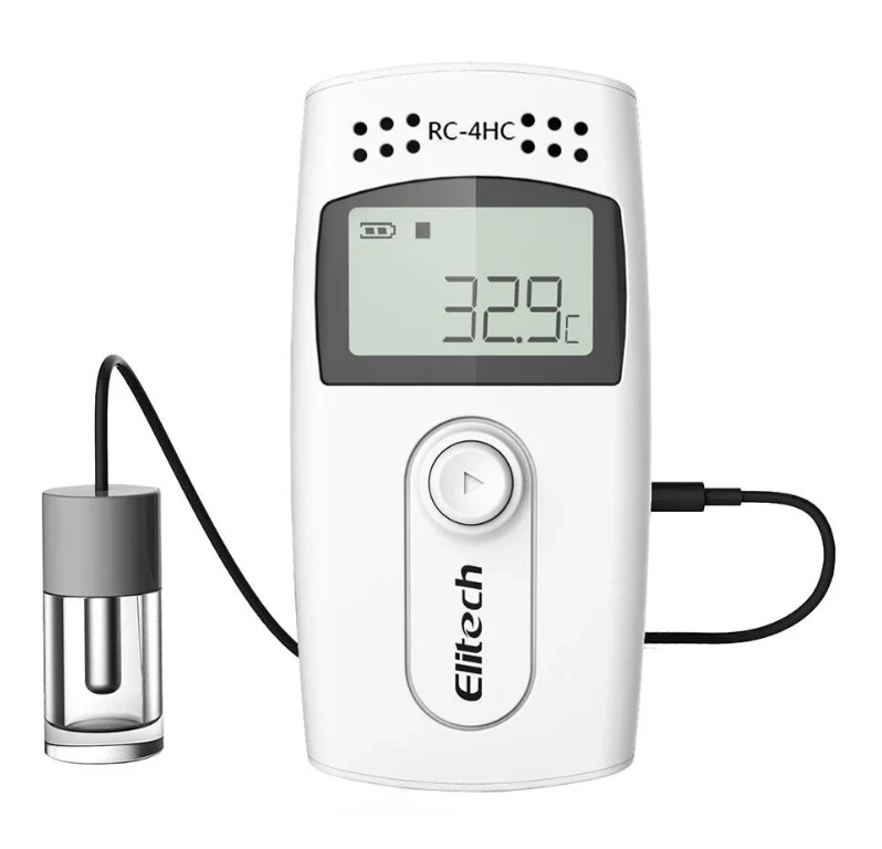 Elitech Temperature Data Logger Recorder with Glycol Bottle Medical Refrigerator Monitor, RC-4G