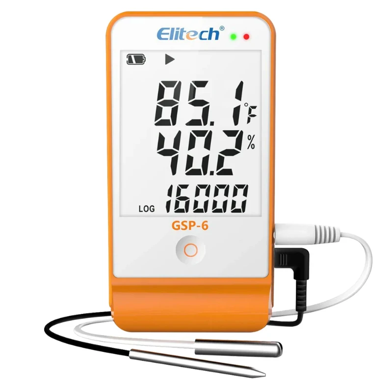 Elitech Temperature Humidity Data Logger Pharmacy Refrigerator Vaccine Fridge Max Min Value GSP-6